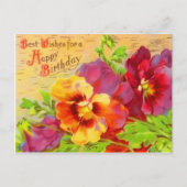 ヴィンテージフローラ誕生日はがき ポストカード (正面)