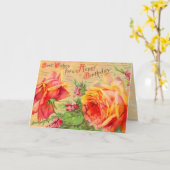 ヴィンテージフローラ誕生日カード カード (黄色い花)