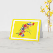 ヴィンテージフローラ誕生日カード カード (黄色い花)