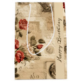 ヴィンテージフローラ誕生日抱き枕 ミディアムペーパーバッグ (正面)