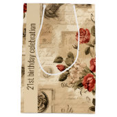 ヴィンテージフローラ誕生日抱き枕 ミディアムペーパーバッグ (裏面)