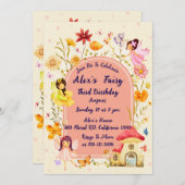 ヴィンテージフローラ誕生日招待状: クラシック A シーズンカード (正面/裏面)