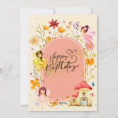 ヴィンテージフローラ誕生日招待状: クラシック A シーズンカード (裏面)