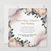 ヴィンテージフローラ誕生日招待状 招待状 (裏面)