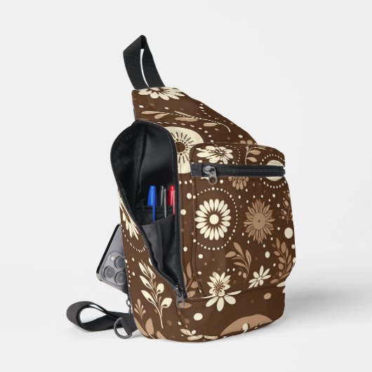 ヴィンテージフローラ調和 スリングバッグ (見開き)