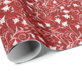 ヴィンテージフローラ赤と白壁紙 ラッピングペーパー (ロールコーナー)