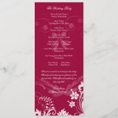 ヴィンテージフローラ赤と白結婚式 プログラム (裏面)