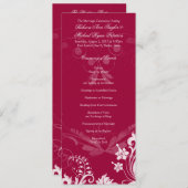 ヴィンテージフローラ赤と白結婚式 プログラム (正面/裏面)