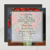 ヴィンテージフローラ赤ケシ結婚式招待状 招待状 (正面/裏面)