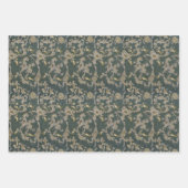 ヴィンテージフローラ赤緑青モリスパターンLea ラッピングペーパーシート (正面2)