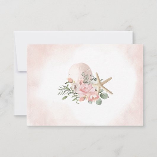 ヴィンテージフローラ赤面ビーチ結婚式招待状 招待状 (裏面)