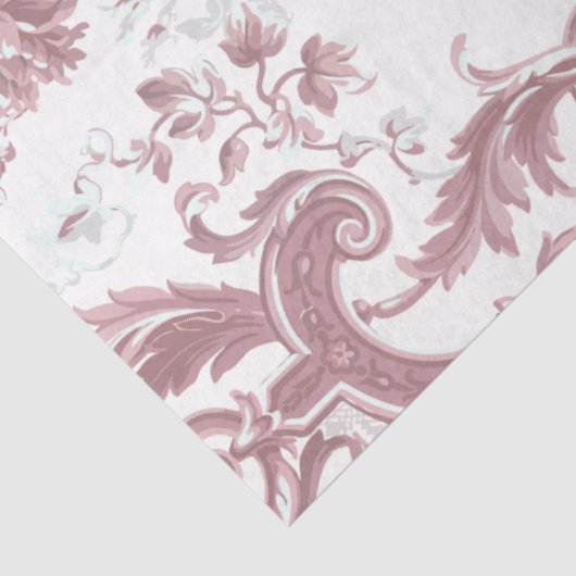 ヴィンテージフローラ赤面ピンクホワイトデカエレガントップ 薄葉紙 (詳細)