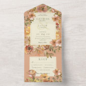 ヴィンテージフローラ赤面Rust All in One招待状 オールインワン招待状 (内側)