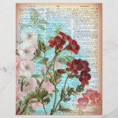 ヴィンテージフローラ辞書ページスクラップブック紙 (正面)