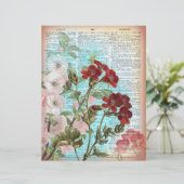 ヴィンテージフローラ辞書ページスクラップブック紙 (スタンド正面)