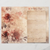 ヴィンテージフローラ週間プランナースクラップブック紙 (裏面)