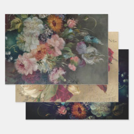 ヴィンテージフローラ重い重量の分離プリント ラッピングペーパーシート