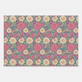 ヴィンテージフローラ野草植物模様 ラッピングペーパーシート (正面)