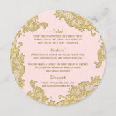 ヴィンテージフローラ金ゴールドと赤面のラウンドメニュー メニュー (正面)