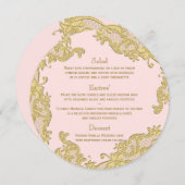 ヴィンテージフローラ金ゴールドと赤面のラウンドメニュー メニュー (正面/裏面)