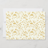 ヴィンテージフローラ金ゴールドとCream日付カードの保存 セーブザデート (裏面)