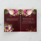 ヴィンテージフローラ金ゴールドアクセント悔やみや弔慰 カード (内部)