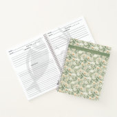 ヴィンテージフローラ金ゴールドグリーンパーソナライズされたレシピブック ノートブック (内部)