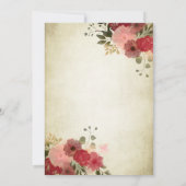 ヴィンテージフローラ金ゴールドシークンズドレスキンセアニラ 招待状 (裏面)