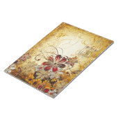 ヴィンテージフローラ金ゴールドバードケージピーコック&バタフライ ノートパッド (アングル)