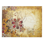 ヴィンテージフローラ金ゴールドバードケージピーコック&バタフライ ノートパッド (正面)