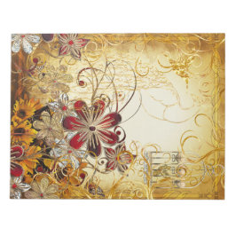 ヴィンテージフローラ金ゴールドバードケージピーコック&バタフライ ノートパッド