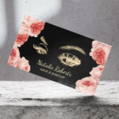 ヴィンテージフローラ金ゴールドラッシュメイクアップアーティストヘアサロン 名刺