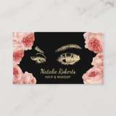 ヴィンテージフローラ金ゴールドラッシュメイクアップアーティストヘアサロン 名刺 (正面)