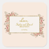 ヴィンテージフローラ金箔フレ結婚ーム スクエアシール (正面)