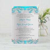 ヴィンテージフローラ銀デザイン 招待状 (スタンド正面)