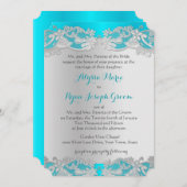 ヴィンテージフローラ銀デザイン 招待状 (正面/裏面)