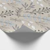 ヴィンテージフローラ開花とトンボ ラッピングペーパー (角)