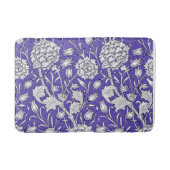 ヴィンテージフローラ開花オフホワイトとソフトパープル バスマット (正面)