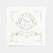 ヴィンテージフローラ陳腐なトイレロッキング馬 スタンダードカクテルナプキン (正面)