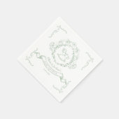 ヴィンテージフローラ陳腐なトイレロッキング馬 スタンダードカクテルナプキン (角)