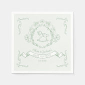 ヴィンテージフローラ陳腐なトイレロッキング馬 スタンダードカクテルナプキン (正面)