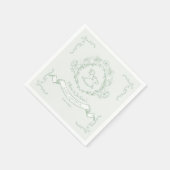 ヴィンテージフローラ陳腐なトイレロッキング馬 スタンダードカクテルナプキン (角)