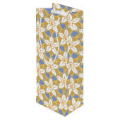 ヴィンテージフローラ青と黄色のヨンクイル模様 ワインギフトバッグ (裏面アングル)