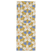 ヴィンテージフローラ青と黄色のヨンクイル模様 ワインギフトバッグ (正面)