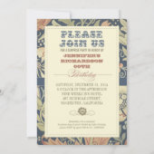 ヴィンテージフローラ類型デザイン誕生日招待状 招待状 (裏面)