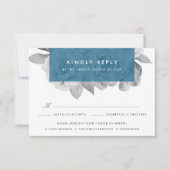 ヴィンテージフローラ食事の選択RSVPカード |セルーリャ 出欠カード (正面)