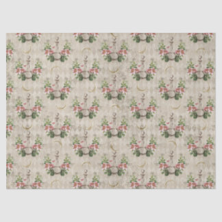 ヴィンテージフローラ香水ボトルデコパージ 薄葉紙