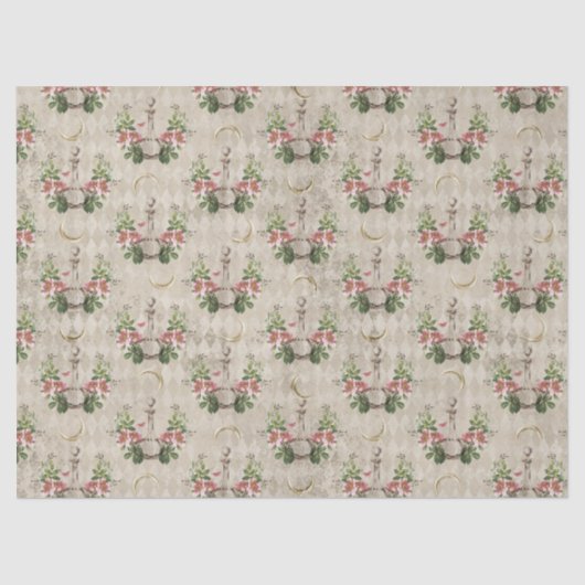 ヴィンテージフローラ香水ボトルデコパージ 薄葉紙 (正面)