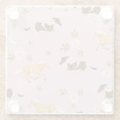 ヴィンテージフローラ馬模様 ガラスコースター (裏面)