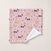 ヴィンテージフローラ馬模様 バスタオルセット (ウォッシュタオル)